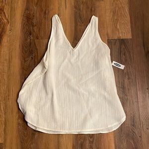 New NWT Old Navy XL womens v neck tank sleeveless top white